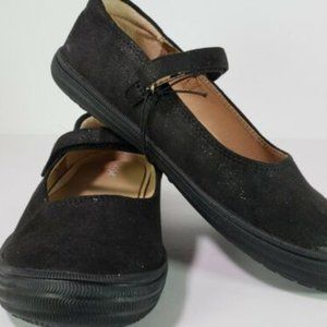 NWT Girl's Velcro Black Flats/Ballet Shoes-1